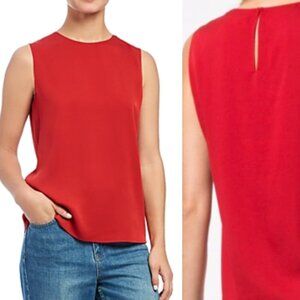 Theory Red Keyhole Sleeveless Top 26100